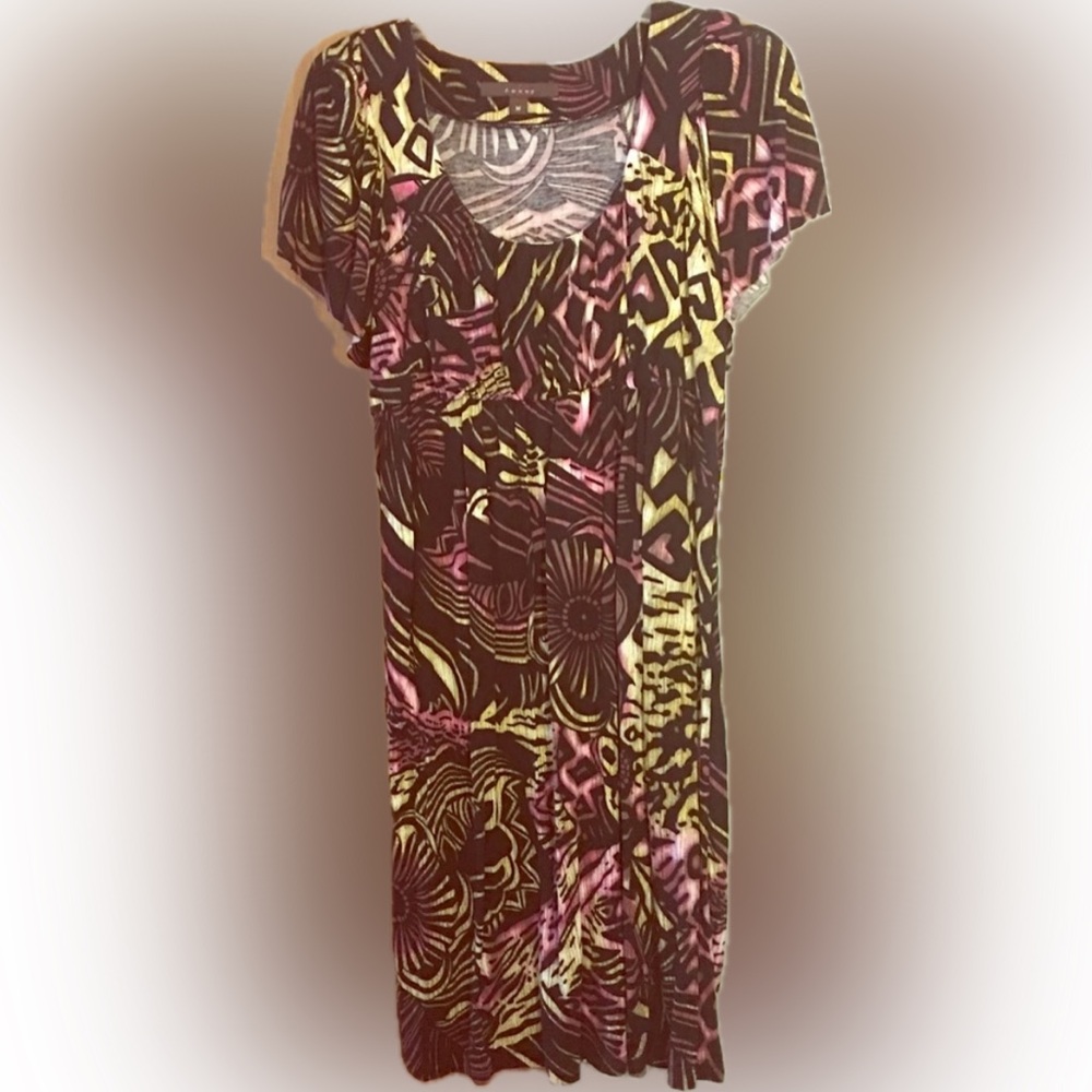 Fever batik print dress- tropical, beachy, vacation wear M